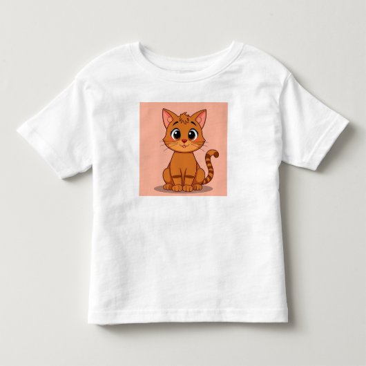 かわいいキャラクター 猫 トドラーTシャツ (正面)