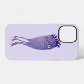 かわいいキャラクター 紫色のオタク iPhoneケース (裏面横)