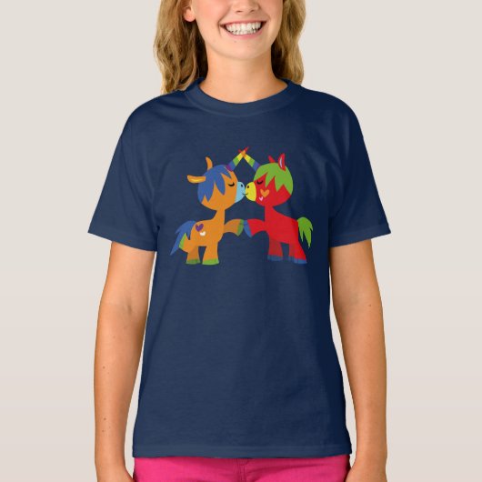かわいいキャラクターLGBTQIAユニコーンの子供用Tシャツ Tシャツ (正面)