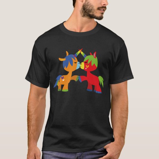 かわいいキャラクターLGBTQIAユニコーンTシャツ Tシャツ (正面)