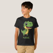 かわいいキャラクターTレックス恐竜キッズTシャツ Tシャツ (正面フル)
