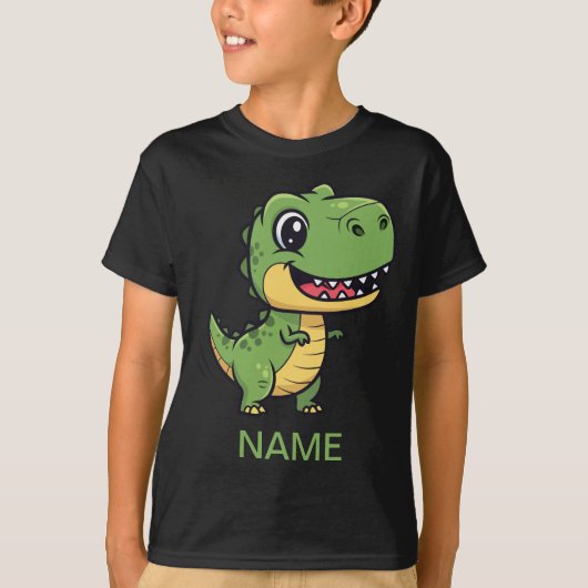 かわいいキャラクターTレックス恐竜キッズTシャツ Tシャツ (正面)