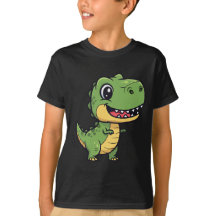 かわいいキャラクターTレックス恐竜キッズTシャツ