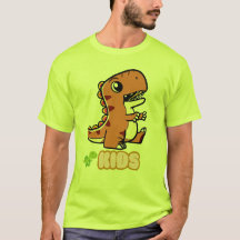 かわいいキャラクターTレックス恐竜子供用Tシャツ