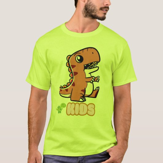 かわいいキャラクターTレックス恐竜子供用Tシャツ Tシャツ (正面)