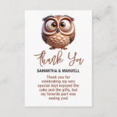 かわいいキャラチャーフクロウ男の赤ちゃんシャワー エンクロージャーカード (正面)