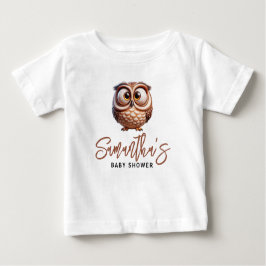 かわいいキャラチャーフクロウ男の赤ちゃんシャワー ベビーTシャツ