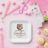 かわいいキャラチャーフクロウ男の赤ちゃんシャワー ペーパープレート (パーティー)