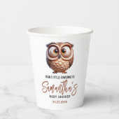 かわいいキャラチャーフクロウ男の赤ちゃんシャワー 紙コップ (裏面)