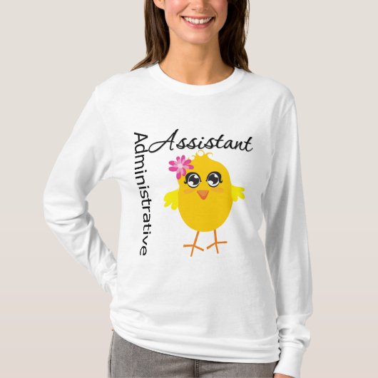 かわいいキャリアのひよこの管理スタッフ Tシャツ (正面)