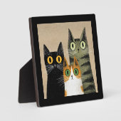 かわいいキャルトゥーンの猫、大きな目 フォトプラーク (正面)