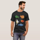 かわいいキャルトゥーンの魚 Tシャツ (正面フル)