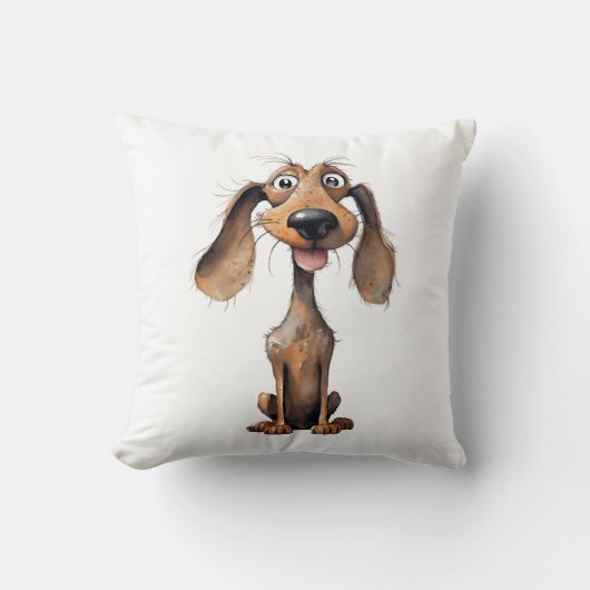 かわいいキャルトゥーン犬の品種アートコレクション クッション (正面)