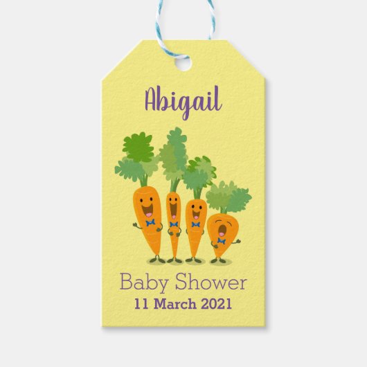 かわいいキャロットカルテット漫画イラストレーション ギフトタグ (正面)