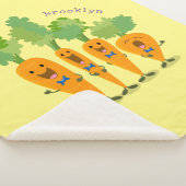 かわいいキャロットカルテット漫画イラストレーション シェルパブランケット (3/4)