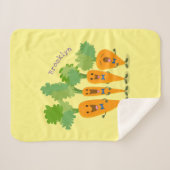 かわいいキャロットカルテット漫画イラストレーション シェルパブランケット (正面(横))