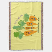 かわいいキャロットカルテット漫画イラストレーション スローブランケット (正面縦)