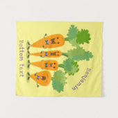 かわいいキャロットカルテット漫画イラストレーション タペストリー (正面(横))