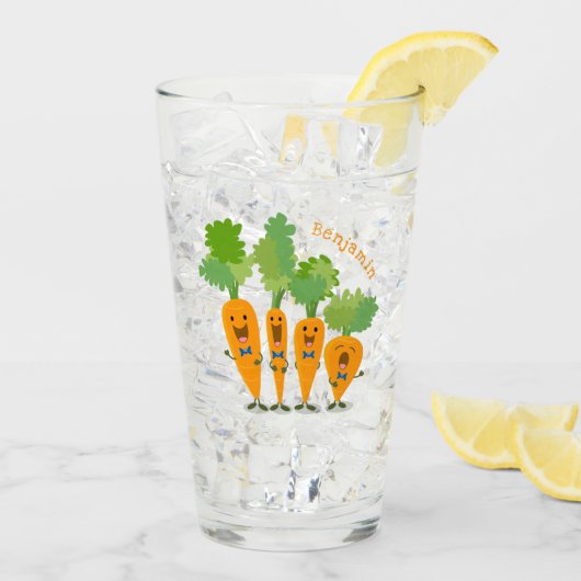 かわいいキャロットカルテット漫画イラストレーション タンブラーグラス (アイス裏面)