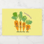 かわいいキャロットカルテット漫画イラストレーション フードラベル (シングルラベル)