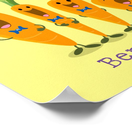 かわいいキャロットカルテット漫画イラストレーション ポスター (角)