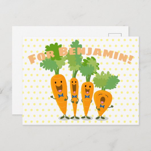 かわいいキャロットカルテット漫画イラストレーション ポストカード (正面/裏面)