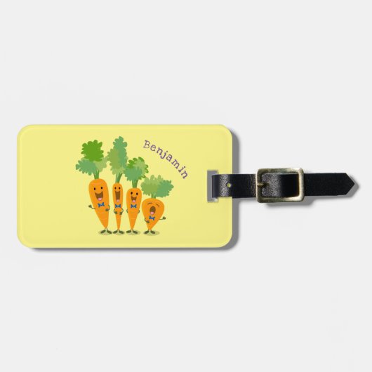 かわいいキャロットカルテット漫画イラストレーション ラゲッジタグ (正面横)
