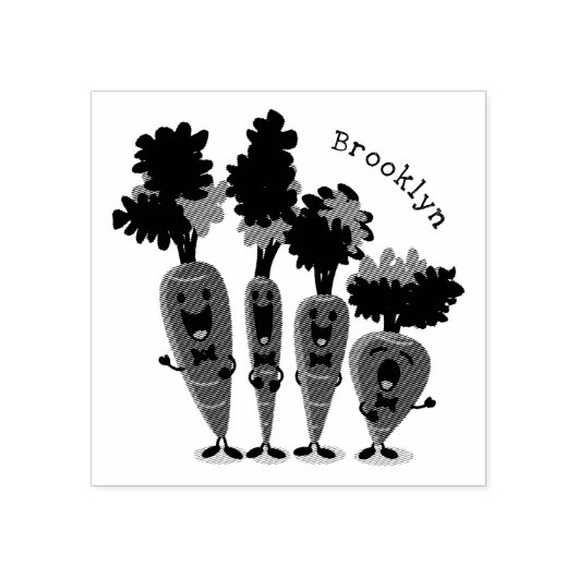 かわいいキャロットカルテット漫画イラストレーション ラバースタンプ (インプリント)