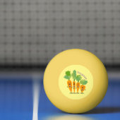 かわいいキャロットカルテット漫画イラストレーション 卓球ボール (ネット)