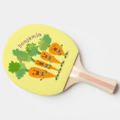 かわいいキャロットカルテット漫画イラストレーション 卓球ラケット (横)