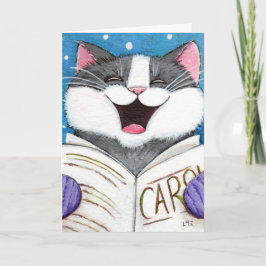 かわいいキャロル猫クリスマスカード シーズンカード