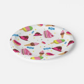 かわいいキャンディと甘い色のパターン ペーパープレート (アングル)