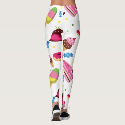 かわいいキャンディと甘い色のパターン レギンス (裏面)