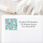 かわいいキャンディキャンと雪だるま ラベル (インサイチュ)