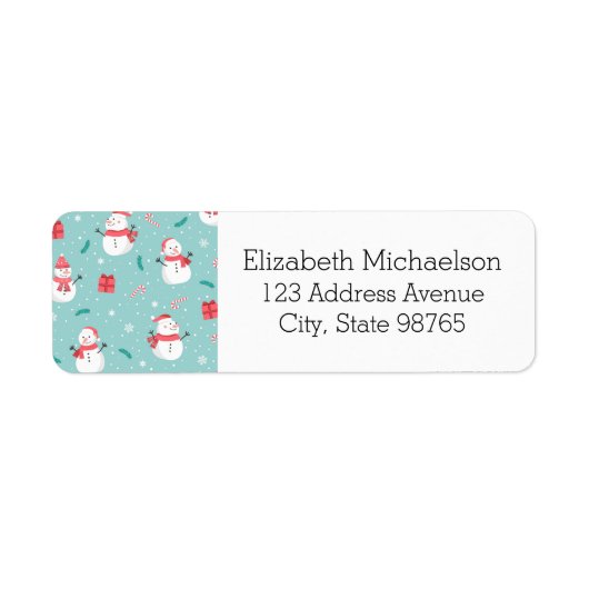 かわいいキャンディキャンと雪だるま ラベル (正面)