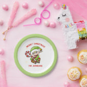 かわいいキャンディケインのサンタの小人 クリスマス紙皿 ペーパープレート (パーティー)