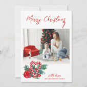 かわいいキャンディケーン | クリスマス家族写真 シーズンカード (正面)