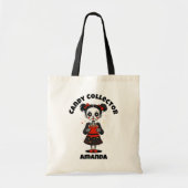 かわいいキャンディコレクタースケルトン女の子ハロウィーン トートバッグ (正面)