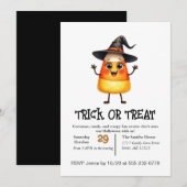 かわいいキャンディコーンのハロウィンお菓子をもらいに行こう！ 招待状 (正面/裏面)