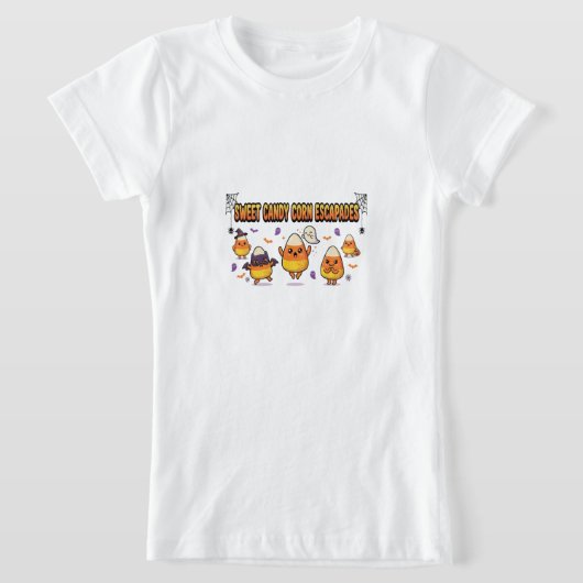  かわいいキャンディコーンのハロウィンパーティー Tシャツ (レイダウン)
