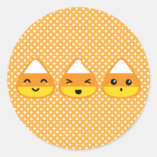 かわいいキャンディコーンステッカー ラウンドシール