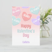 かわいいキャンディハートのバレンタインデー シーズンカード (スタンド正面)