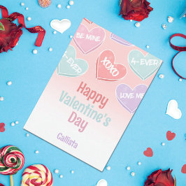 かわいいキャンディハートのバレンタインデー シーズンカード