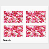 かわいいキャンディハートパターン 長方形シール (シート)