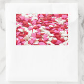 かわいいキャンディハートパターン 長方形シール (バッグ)