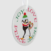 かわいいキャンディハートペンギンキッズ オーナメント (正面)