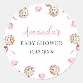 かわいいキャンディバレンタインのスイーテアット赤ちゃんシャワー ラウンドシール