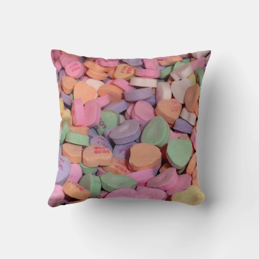 かわいいキャンディバレンタイン会話ハート クッション (裏面)