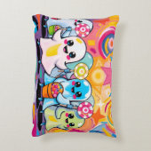 かわいいキャンディパレードカラフルかわいい漫画 アクセントクッション (裏面(縦))