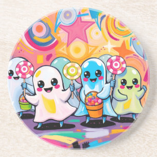 かわいいキャンディパレードカラフルかわいい漫画 コースター
